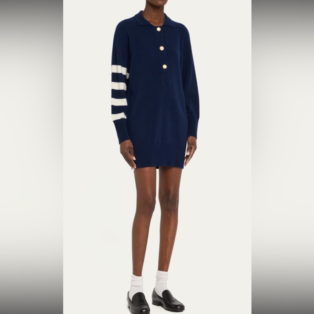NWT $648 Frame Denim Blue The Rugby Tunic Dress Sweater Size S Cashmere Wool - Picture 4 of 12